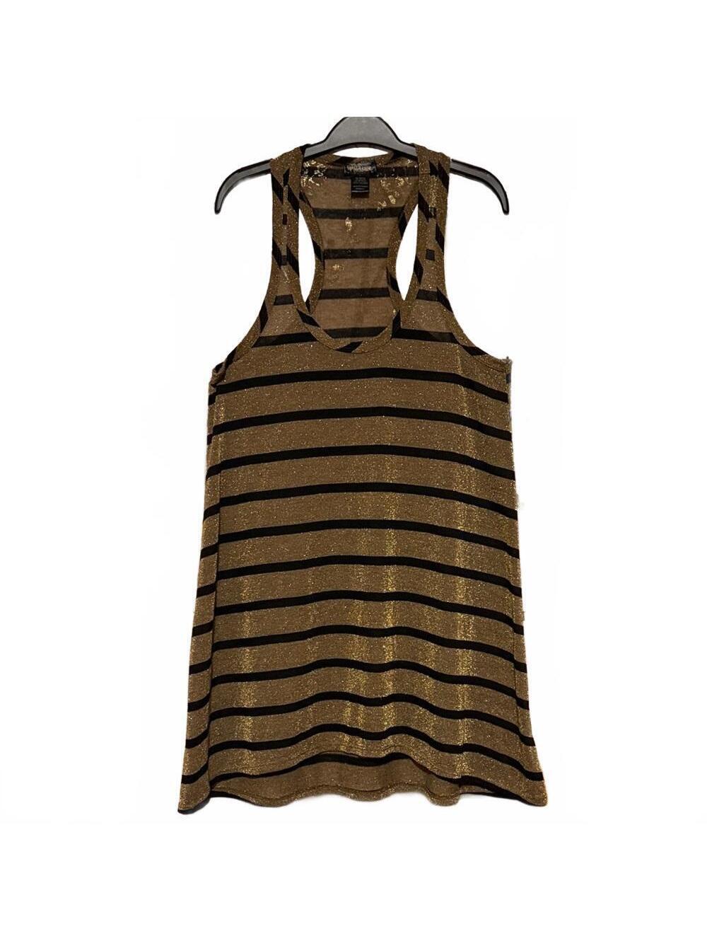 Stella Cruz Metallic Rayon Blend Striped Racerback Tank Top Size L